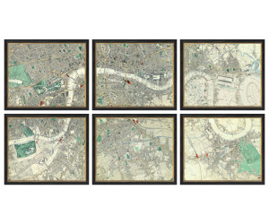 Сет из 6 постеров London Six Piece Map