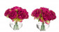 Цветы Peony Fuchsia, сет из 2, в стеклянной вазе