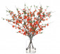 Цветы Quince Blossom, Orange, In Glass Vase