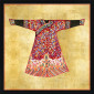 Постер Red Kimono on Gold, Contemporary Black 621