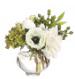 Цветы Dahlia Rose, White Green, стеклянная ваза