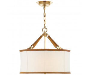 Подвес Broomfield Small Hanging Shade in Natural Brass and Saddle Leather