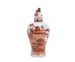 Ваза оранжевая Slim Jar Landscape Motif