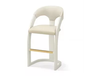 Барный стул Delia Bar Stool-Antique White-Milk Leather