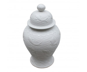 Ваза High-White Carved Fish Temple Jar