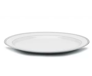 Тарелка Уилшир Овал Платтер (Wilshire Oval Platter), серебряный / белый