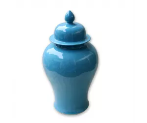 Ваза Темпл (Cyan Blue Temple, голубая), большая