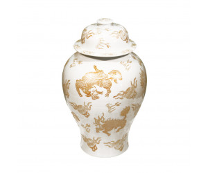 Ваза White Temple Jar Gold Kylin - 18H