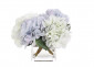 Цветы Hydrangea Бело-голубые в стеклянном кубе